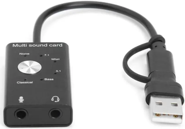 Alt view image 3 of 5 - External Sound Card  2.0 Type-C to 3.5mm Jack Stereo Headphone Microphone Audio Adapter for Win Mac Linux Android