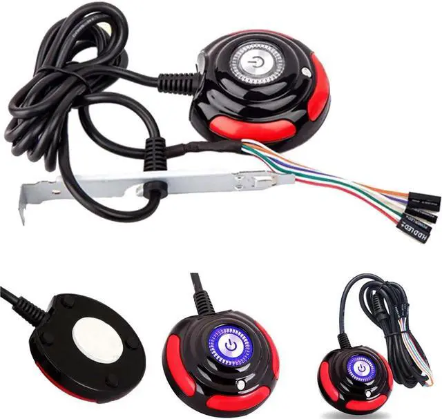 Alt view image 5 of 5 - 1.6m Desktop Computer PC Case Power Supply on/off Reset HDD Push Button Switch Cables interruptor Home Office Internet accessory