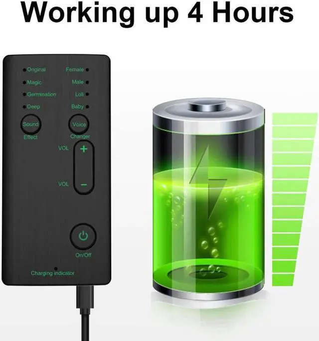 Alt view image 5 of 5 - Voice Changer Mini Portable 8 Voice Changing Modulator with Adjustable Voice Functions Phone Computer Sound Card  Mic Tool