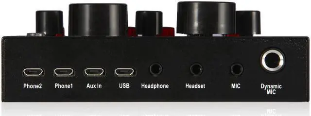 Alt view image 3 of 5 - USB Audio Interface Intelligent Volume Adjustable Audio Mixer Sound Card Multifunctional Live Sound Card Recording Speech r60