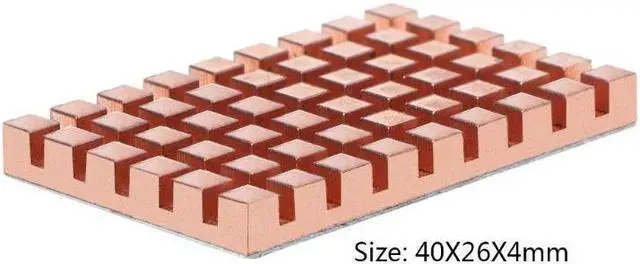 Alt view image 4 of 5 - 40x26MM 40x26MM Copper Heatsink and 2/3/4MM Thermally Conductive Adhesive for mSATA NGFF 5030 msata3.0 Solid State Disk SSD