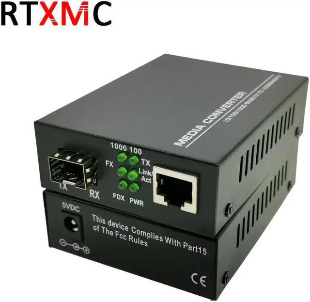 Alt view image 3 of 5 - 2pcs 1.25G SFP Fiber Port Media Converter to RJ45 Gigabit Media Converter 10/100/1000M Ethernet Transceiver fiber optical switch