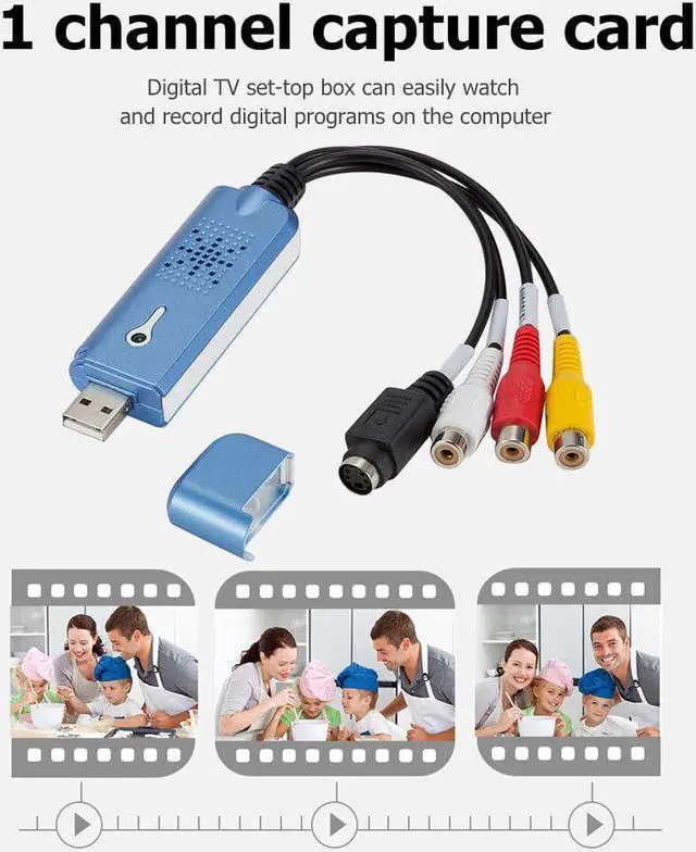 Main image of Capture Card Device USB 2.0 Video VHS to DVD Household TV Video Watching Supply Adapter for Win XP 2000 Vista