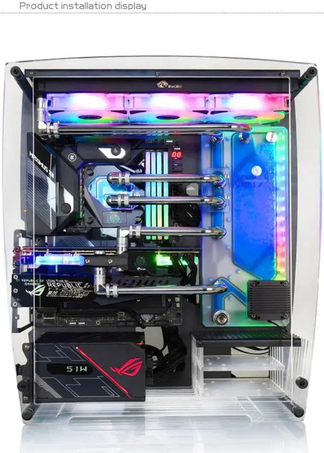 Alt view image 4 of 5 - Water Cooling Radiator Fan Computer PC Case A-RGB Fan 120mm LED Light 5v Controller Heatsink Cooler Support Adjust Speed