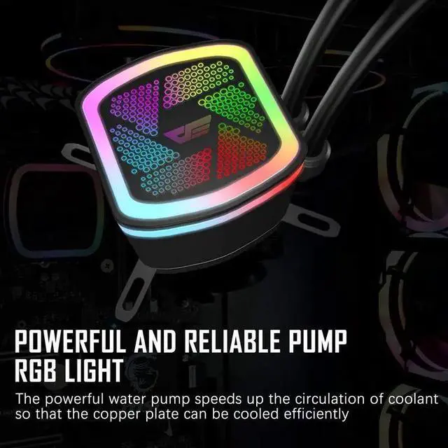 Alt view image 2 of 5 - Liquid CPU Cooler PC Case Water Cooling Computer Fan LED CPU Radiator Water Cooler Cooling Support LGA 775/115x/AM2/AM3/AM4