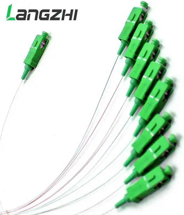 Alt view image 5 of 5 - 10pcs/lot 0.9mm Steel Tube Fiber Optic PLC Splitter 1x8 SC/APCMini Blockless 1*8 Sc APC Connector Fiber Optic PLC Splitter