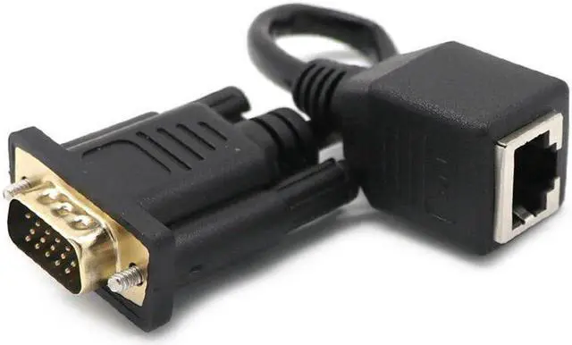 Alt view image 2 of 5 - Sale 0.15 Meters VGA Extender to Lan Cat5 Cat5e RJ45 Converter Ethernet Adapter Cable Black Male Female Extender Adapter