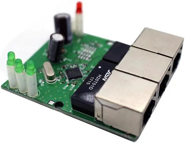 Alt view image 2 of 5 - switch mini 3 port ethernet switch 10 / 100mbps rj45 network switch hub pcb module board for system integration module