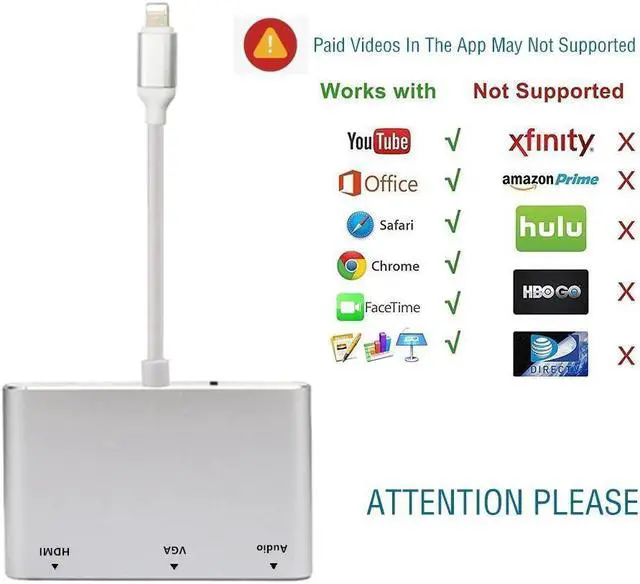 Main image of / VGA / AV Digital Adapter For iPhone Pro 11 X Max X 8 7 7 Plus 6 For iPad for Monitor Projector