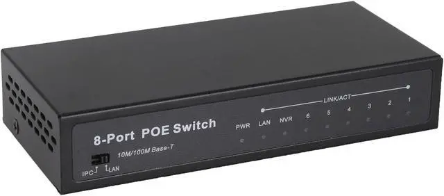 Alt view image 3 of 5 - 24V 8 Port POE Switch Ethernet 100Mbps Network IP Cameras Wireless AP 6 + 2  Network Switches 108W PoE HUB