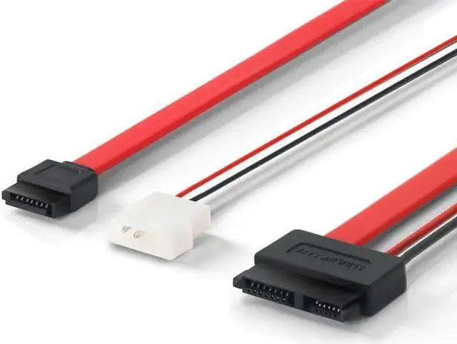 Alt view image 4 of 5 - 30cm Slimline SATA Cables SATA Power Cable to Molex Slim SATA 13 pin(7P+6P) to 7pin + Power cable1FT/12INCH
