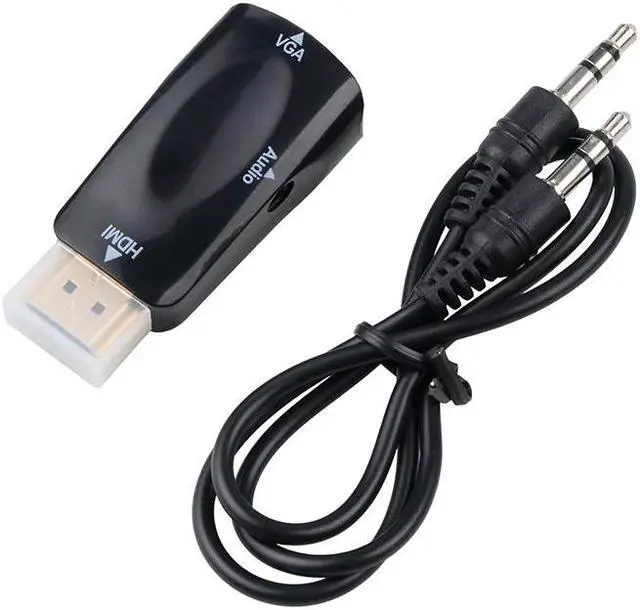 Alt view image 3 of 5 - Newest 1080p HDMI To VGA Adapter Converter Cable Male to Female With Audio Cable Support HD For PC Laptop