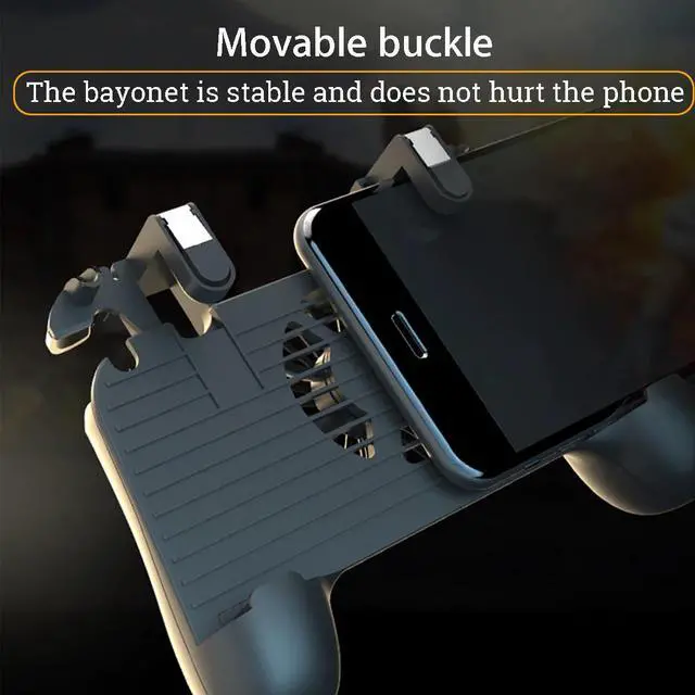 Alt view image 4 of 5 - 4 in 1 Mobile Phone Gaming Gamepad Joystick Controller Trigger Fires Button Power Bank Cooler Fan For PUBG For iOS Android