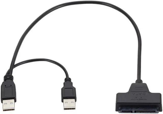 Main image of 2.0 SATA 7+15Pin to  2.0 Adapter Cable For 2.5 HDD Laptop Hard Disk Drive Extension Cable For PC / Laptop Black