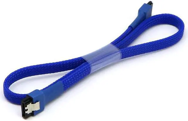 Alt view image 3 of 5 - 1pcs 45cm / 60cm Red, Black, White, Blue, Green Sleeved SATA III 6Gbps 7Pin Straight to Straight Cable.