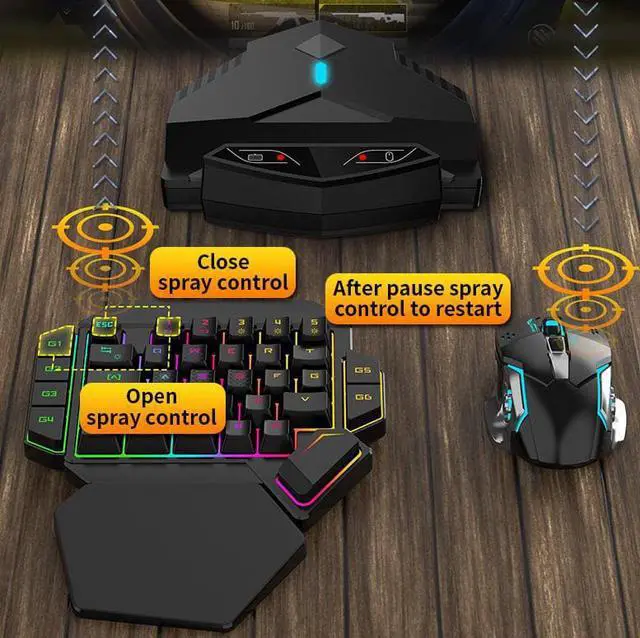Alt view image 2 of 5 - Mobile Gaming Keyboard Mouse Converter Wired Bluetooth Dual Connection Mode No Delay Supports Cloud Games for Apple Android