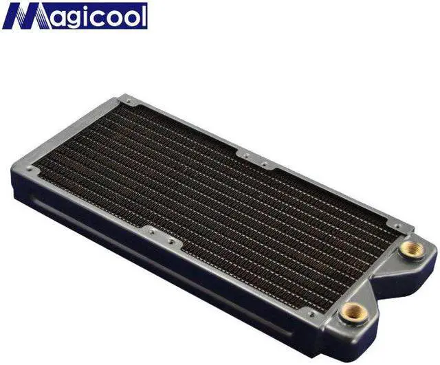 Alt view image 3 of 5 - G1/4 "120MM 240MM 360MM Black Copper Radiator Computer Water Cooling Heatsink Fit 12cm Fan 27mm Thick M3 Screws