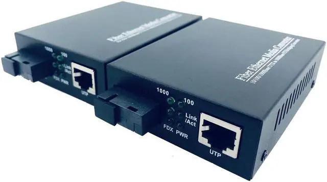 Alt view image 5 of 5 - FTTH 1 Pair Gigabit Fiber Optical Media Converter 10/100/1000Mbps Single Mode Single Fiber 20KM Chipset RTL8213B