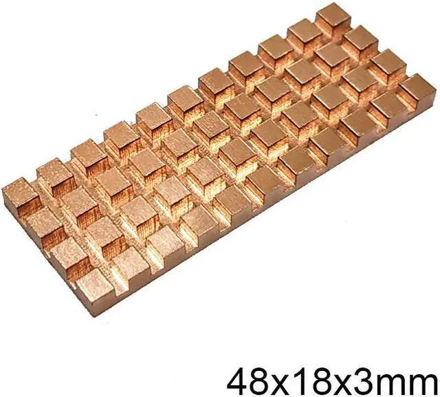 Alt view image 4 of 5 - Copper Heatsink Cooler Heat Sink Thermal Conductive Adhesive for M.2 NGFF 2260 PCI-E NVME SSD 48x18x0.5/1.5/2/3/4mm