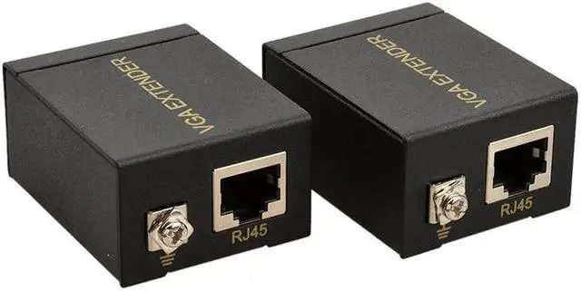 Alt view image 2 of 6 - 1 Pair Receiver Transmitter VGA to RJ45 Extender Repeater by Cat5e/6 up to 60M VGA UTP for PC Laptop Computer Projector