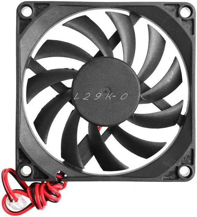 Alt view image 4 of 5 - 12V Cooler Fan for PC 2-Pin 80x80x10mm  Computer CPU System Heatsink Brushless Cooling Fan 8010