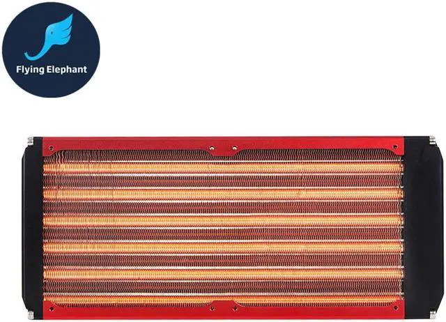 Alt view image 3 of 5 - Arrival Full Copper Water Cooling Radiator 120 240 360 Red Fin Copper Water-Board Cold Row