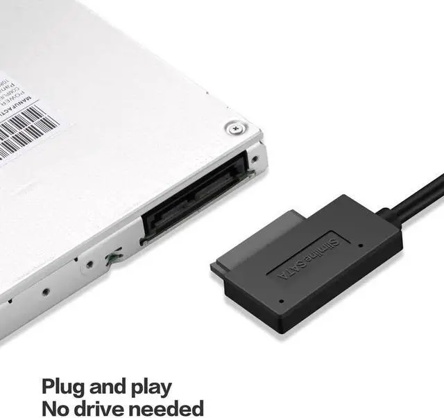 Alt view image 2 of 5 - USB  to 6+7 13Pin Slimline Slim SATA Cable With External USB2.0 Power Supply For Laptop CD-ROM DVD-ROM  ODD Adapter Converter