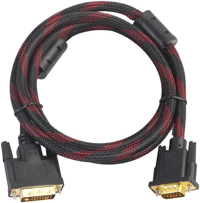 Alt view image 3 of 5 - 1.4m DVI Male to VGA Male DVI-I Cable 24 + 5 VGA Turn Cable Connector Cable to DVI-I to VGA Video for HDTV DVD Notebook