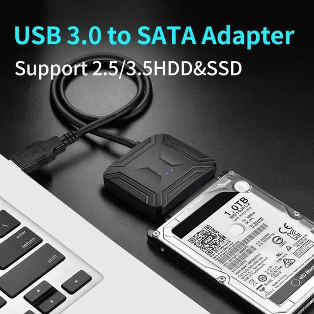 Alt view image 2 of 5 - USB SATA 3.0 Cable Sata To USB 3.0 /2.0 Adapter UP To 6 Gbps Support 2.5 /3.5 Inch External SSD HDD Hard Drive 22 Pin Sata