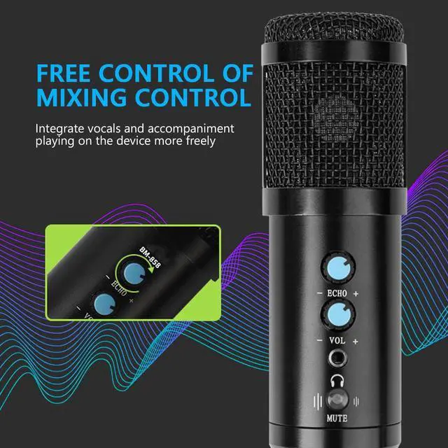 Alt view image 5 of 5 - Recording Microphone With Shock Moun For pc Sound Card Professional Karaoke Microphones DJ Live Recording