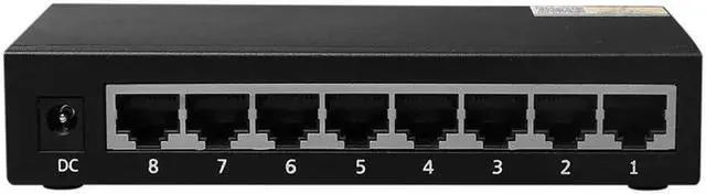 Alt view image 2 of 2 - -Q  High quality 1000Mbps 8 Port portas Mini Ethernet Switch Desktop RJ45 Network Adapter with Metal shell EU/US plug