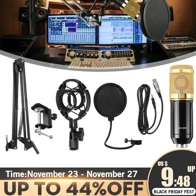 Main image of 800 Microphone Studio Recording Kits 800 Condenser Microphone for Computer Phantom Power -800 Karaoke mic Sound Card