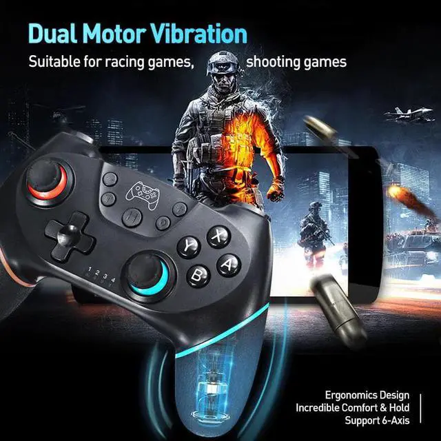Alt view image 5 of 5 - Wireless USB Control for Nintendo Switch Controller Gamepad Joystick Game Pad PC Command Mando Pro Gaming Trigger Game