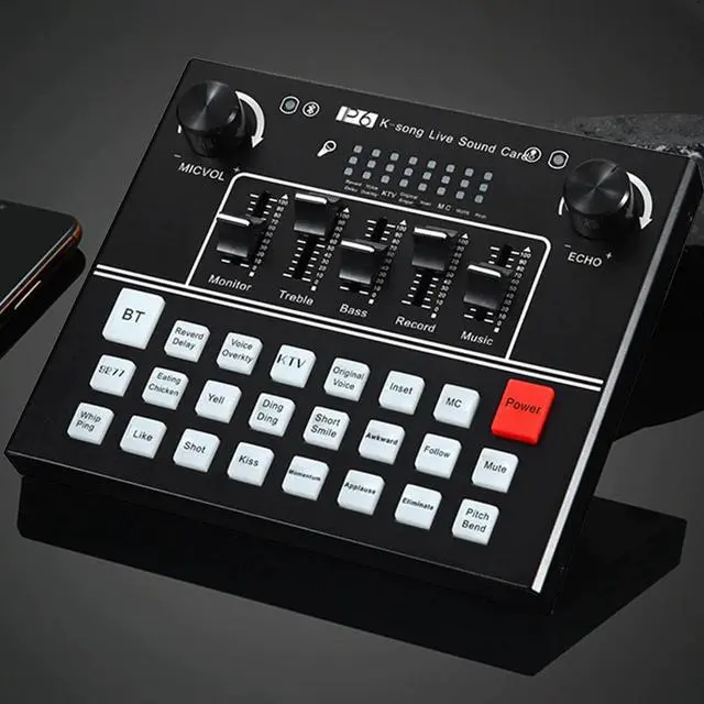 Alt view image 4 of 5 - And Play Live Sound Card Audio Studio  Bluetooth Dual Microphone Broadcast Entertainment Universal For Phone Computer