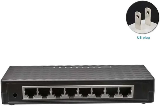 Alt view image 4 of 7 - 8 port RJ-45 10/100/1000 Gigabit Ethernet Network Desktop Switch High Speed