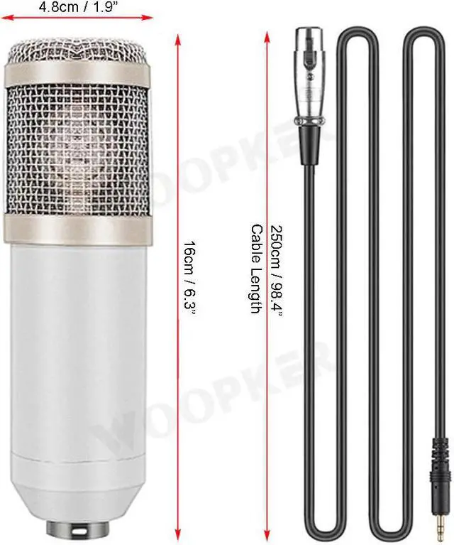 Alt view image 4 of 5 - 800 Microphone Studio Recording Kits 800 Condenser Microphone for Computer Phantom Power Karaoke Bluetooth Sound Card