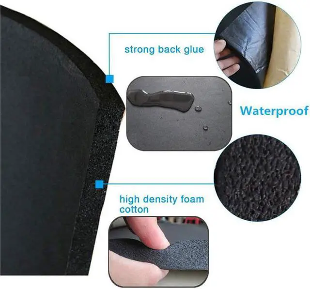 Alt view image 2 of 5 - 1Roll 100cmx50cm 3mm/6mm/10mm Adhesive Closed Cell Foam Sheets Soundproof Insulation Home Car Sound Acoustic Insulation Thermal