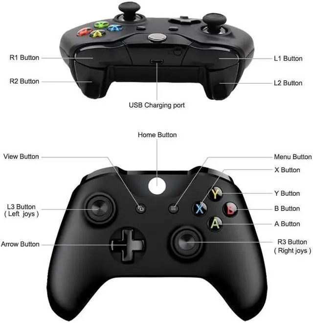 Alt view image 4 of 5 - 2020 Xbox one game handle wireless Bluetooth controller joystick Xbox one game console vibration controller