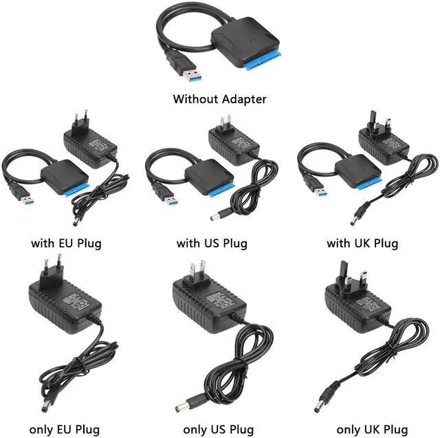 Alt view image 2 of 5 - Plug Portable USB 3.0 To SATA Convert Cable Fast Transmission Support 2.5/3.5 inch External SSD HDD Hard Drive Adapter