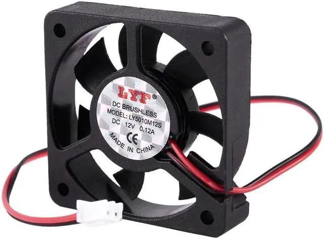 Alt view image 4 of 5 - 50mm 12V 2Pin 4000RPM Sleeve Bearing PC Case CPU Cooler Cooling Fan