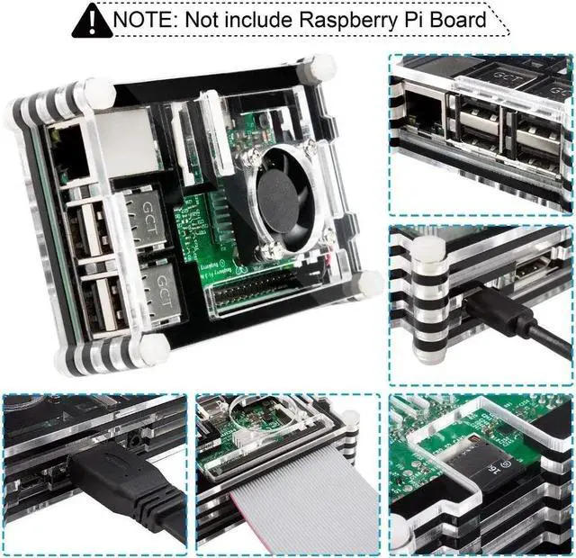Alt view image 2 of 5 - pi 3 case/heatsink/charger/cable/fan/gamepad, Case for  Pi 3/ 3B+(B Plus) 5V 2.5A Power Supply HeatSinks Fan