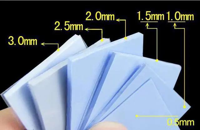 Alt view image 4 of 5 - 5pcs Thermal Pad 30mm*30mm*0.5mm/ 1.0mm /1.5mm/ 2.0mm/ 2.5mm/ 3.0mm Thickness CPU Heatsink Cooling Conductive Silicone Pad