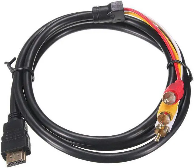 Alt view image 2 of 5 - 5 Feet 1080P HDTV HDMI Male to 3 RCA Audio Video AV Cable Cord Adapter Converter Connector Component Cable Lead For HDTV NEW