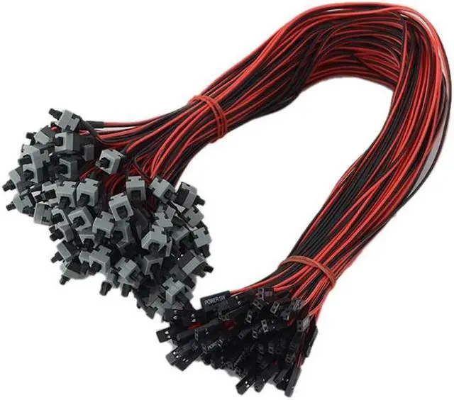 Alt view image 3 of 5 - 2PCS Desktop Computer PC Power Button Reset Cable Cord Switch Cables Re-starting SW I/O Re-set Power Cabo
