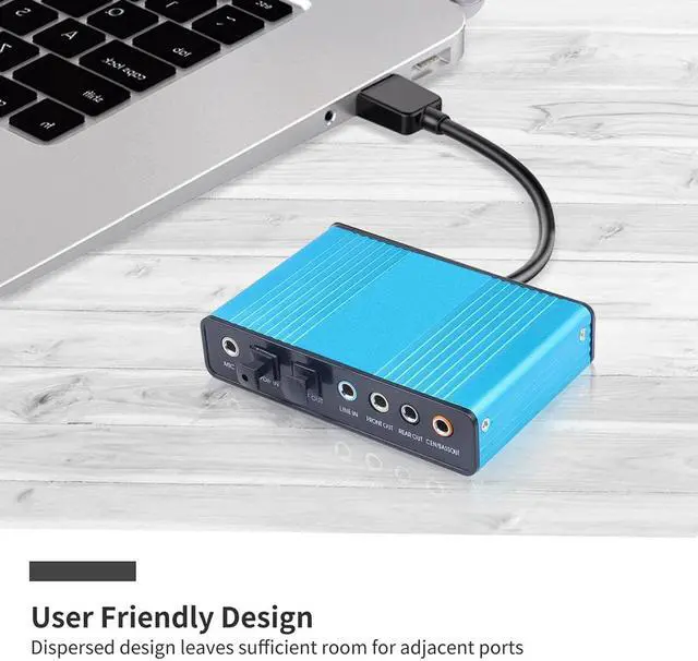 Alt view image 4 of 5 - USB 2.0 Sound Card Audio Card CM6206 Chipset Channel 5.1 Sound Card SPDIF Controller Audio for PC Laptop Computer Tablet