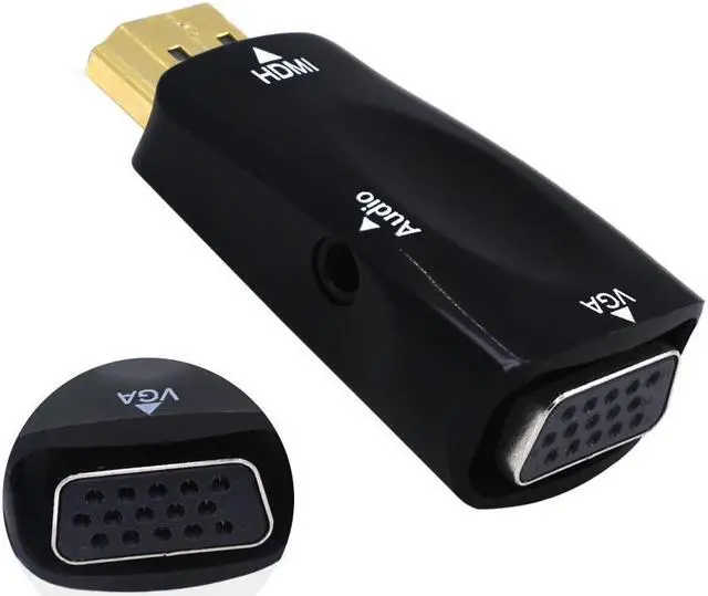 Alt view image 5 of 5 - HDMI To VGA Adapter/Converter/Cable With Audio Support HD 1080P For PC Laptop HDMI VGA Adapter