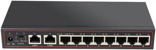 Alt view image 3 of 4 - 8Port POE Network Switch 100Mbps Ethernet Switch RJ45 LAN Fast Desktop Network Switch for IP Camera With Extend Function