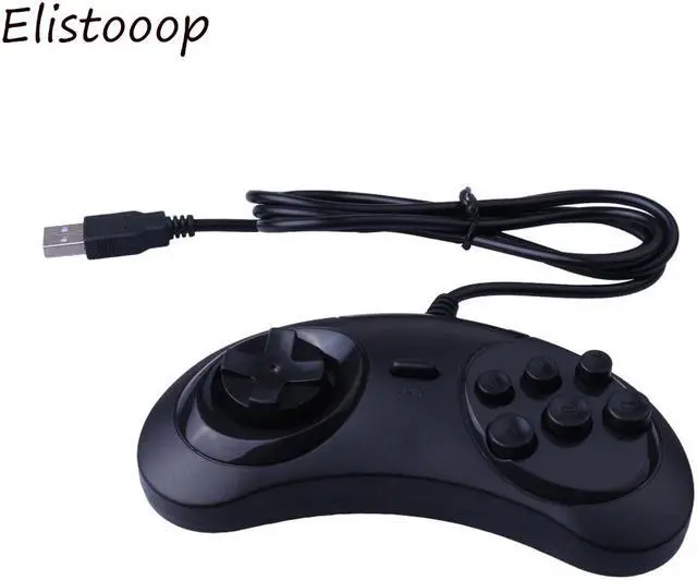 Alt view image 4 of 5 - Classic 6 Buttons Gamepad Wired  Game Controller Joystick for SEGA Genesis/MD PC/MAC Mega Drive  Gamepad