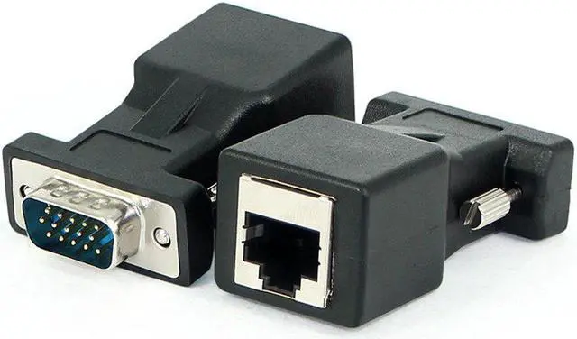 Alt view image 4 of 5 - 1 Pair Male to Male Adapter VGA Extender Male Female to LAN RJ45 CAT5 CAT6 20M Network Cable Adapter Male to Male Gadgets