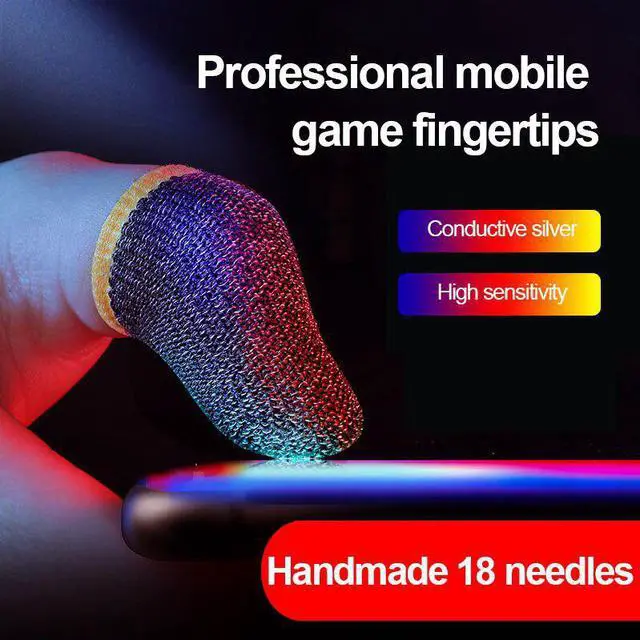 Alt view image 5 of 5 - Finger Sleeve Mobile Screen Game Controller Sweatproof Gloves for PUBG COD Assist artifact